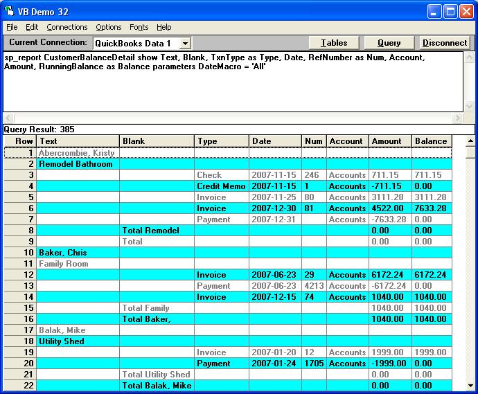 [QODBCDesktop] How to run a Customer Balance Detail Report in QODBC